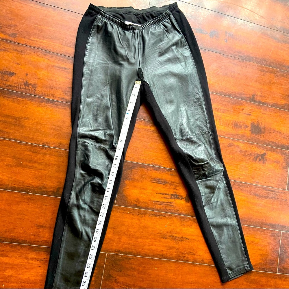 Leather stretch pants